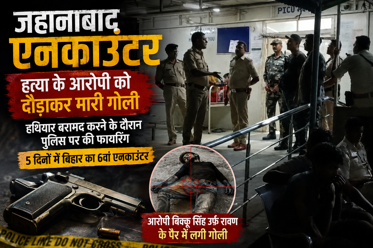 जहानाबाद में एनकाउंटर, हत्या आरोपी बिक्कू सिंह के पैर में लगी गोली file_00000000ff8c72089cfa1af782db0d57