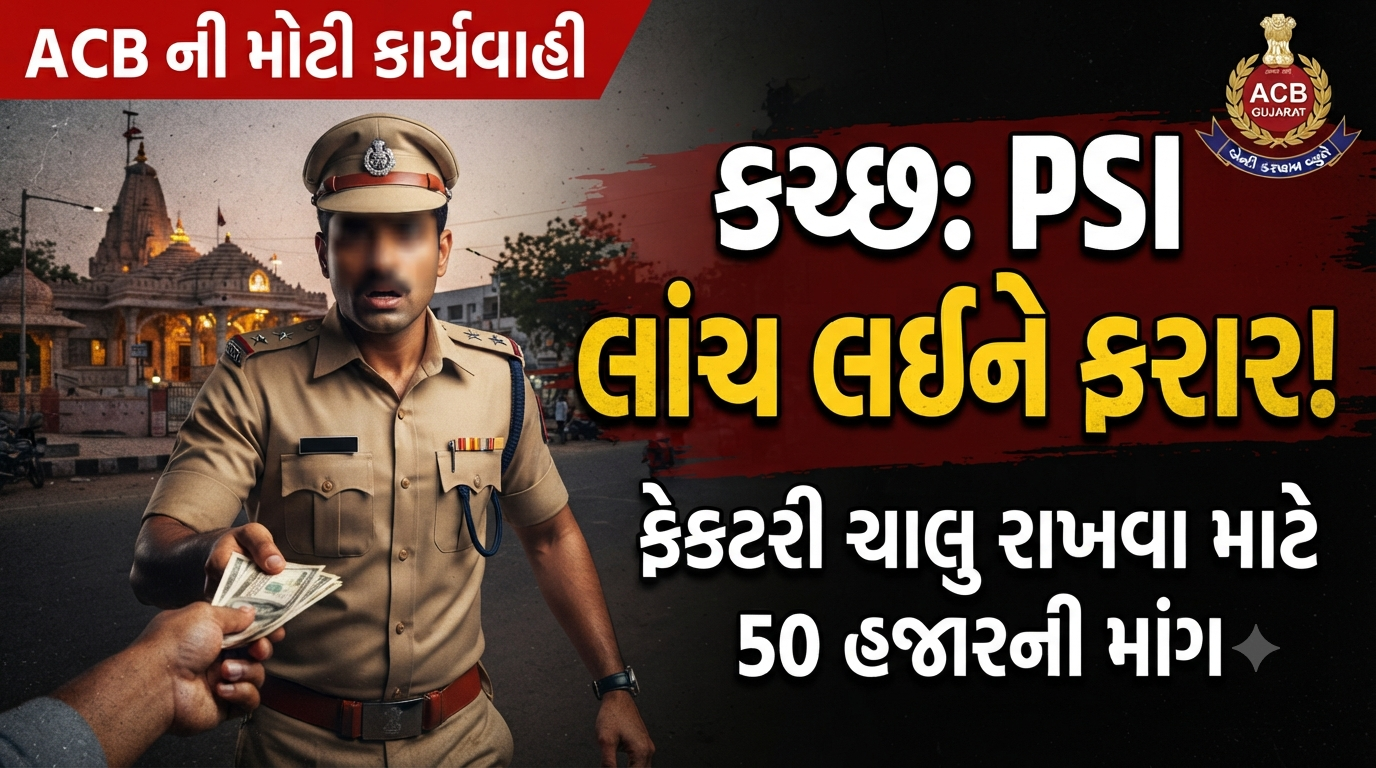 કચ્છના વાયોર PSI સામે ACBનો ગુનો, ₹40 હજારની લાંચ લઈને ફરાર થયાનો આરોપ