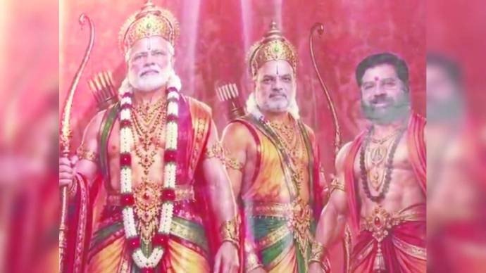 હૈદરાબાદમાં પીએમ મોદીને રામ, અમિત શાહને લક્ષ્મણ અને શિંદેને હનુમાનના રૂપમાં દર્શાવતા પોસ્ટર ચર્ચામાં